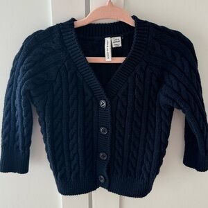 Janie and Jack Navy Cable Knit Cardigan